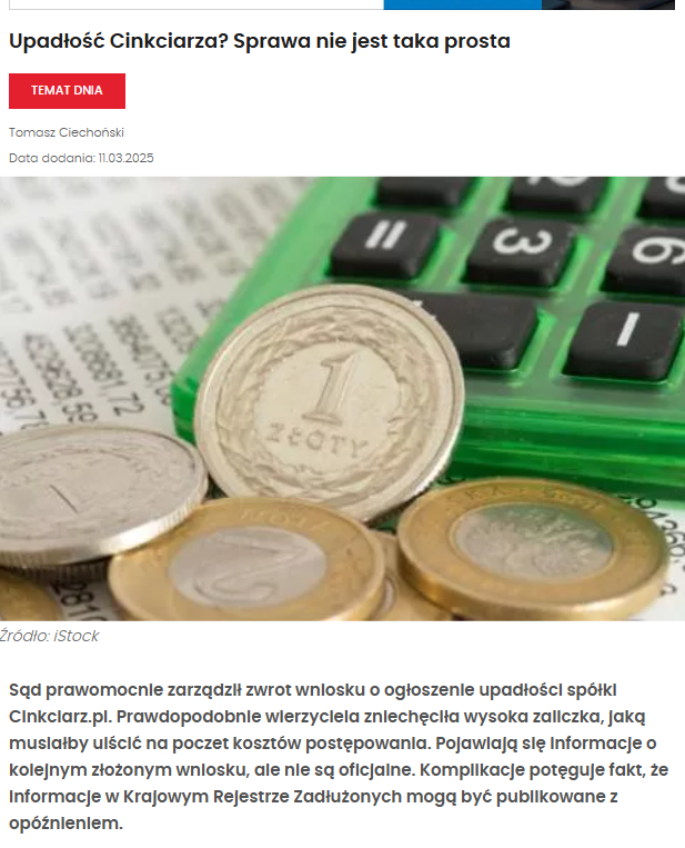 Jacek Szymański dla prawo.pl w sprawie Cinkciarza